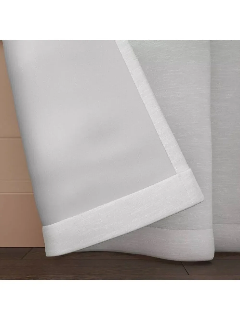Threshold Henna Natural White Blackout Rod Pocket Single Curtain Panel 50
